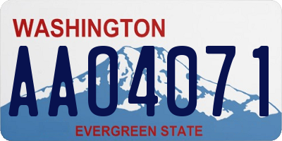 WA license plate AAO4071