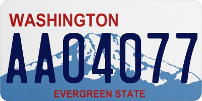 WA license plate AAO4077