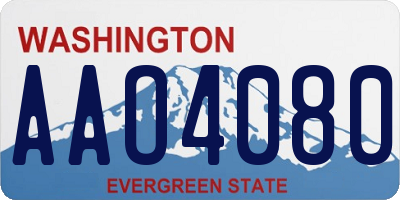 WA license plate AAO4080