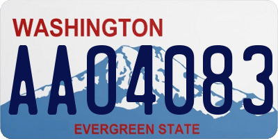 WA license plate AAO4083