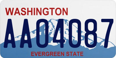 WA license plate AAO4087