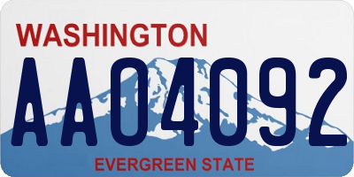 WA license plate AAO4092