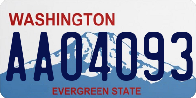 WA license plate AAO4093