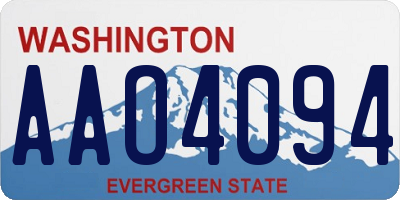 WA license plate AAO4094