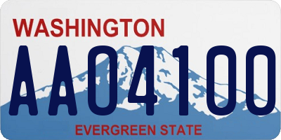 WA license plate AAO4100