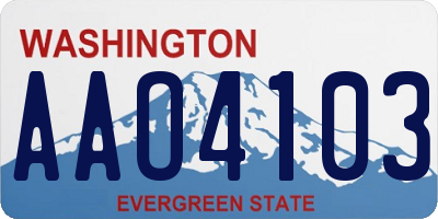 WA license plate AAO4103