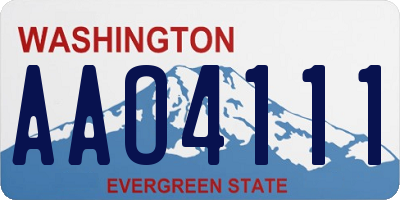 WA license plate AAO4111