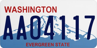 WA license plate AAO4117
