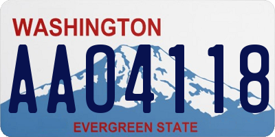 WA license plate AAO4118