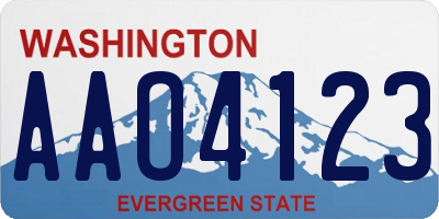 WA license plate AAO4123