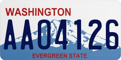 WA license plate AAO4126