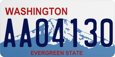 WA license plate AAO4130