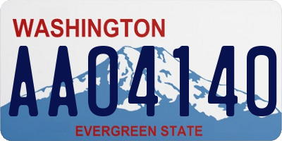 WA license plate AAO4140