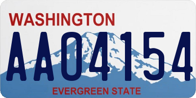 WA license plate AAO4154