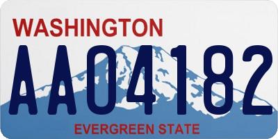 WA license plate AAO4182