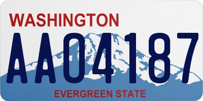 WA license plate AAO4187