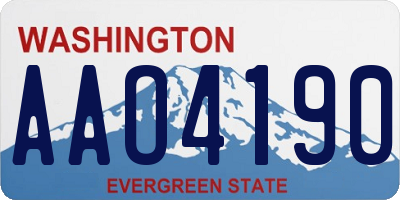 WA license plate AAO4190