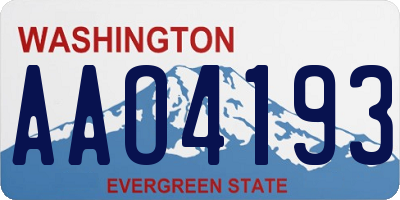 WA license plate AAO4193