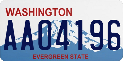 WA license plate AAO4196