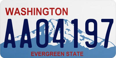 WA license plate AAO4197