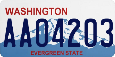 WA license plate AAO4203