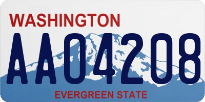 WA license plate AAO4208