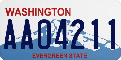 WA license plate AAO4211