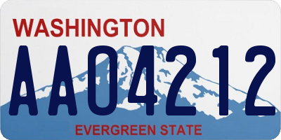 WA license plate AAO4212