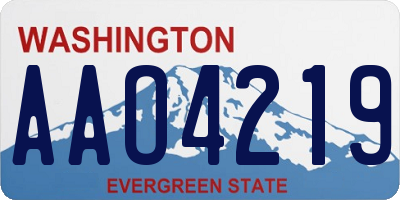 WA license plate AAO4219