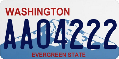 WA license plate AAO4222