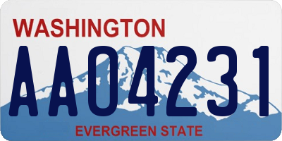WA license plate AAO4231