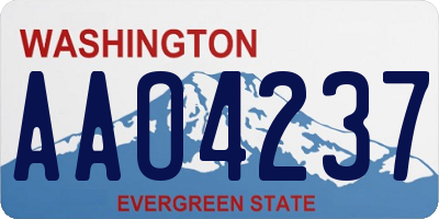 WA license plate AAO4237