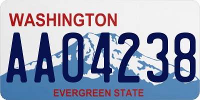 WA license plate AAO4238