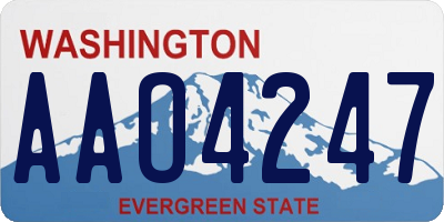 WA license plate AAO4247