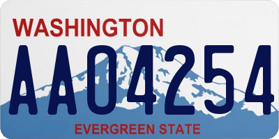 WA license plate AAO4254