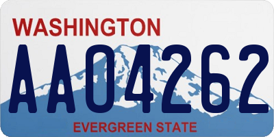 WA license plate AAO4262