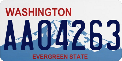 WA license plate AAO4263