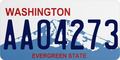 WA license plate AAO4273