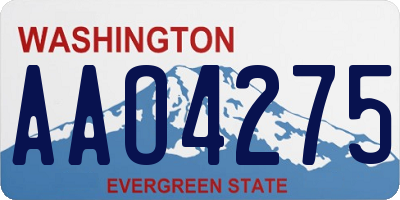WA license plate AAO4275