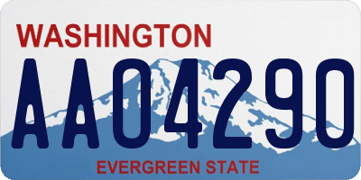 WA license plate AAO4290