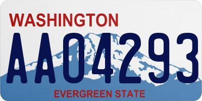 WA license plate AAO4293
