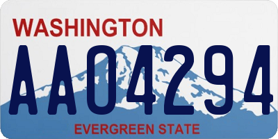 WA license plate AAO4294