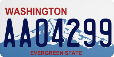 WA license plate AAO4299