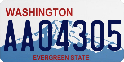 WA license plate AAO4305
