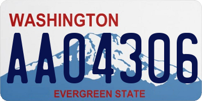 WA license plate AAO4306
