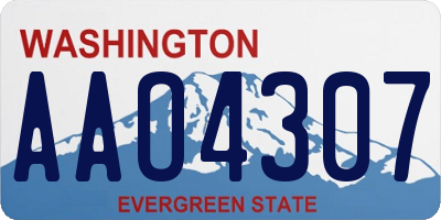 WA license plate AAO4307