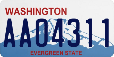 WA license plate AAO4311