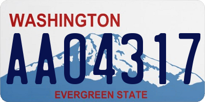 WA license plate AAO4317