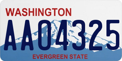 WA license plate AAO4325