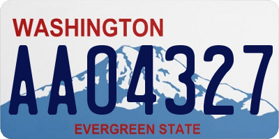 WA license plate AAO4327